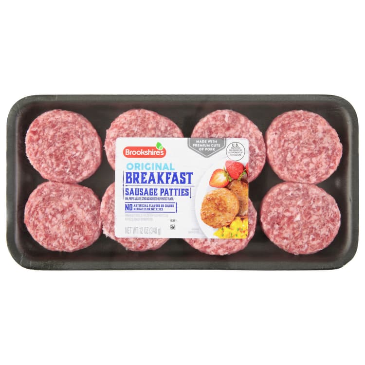 Brookshire'S Sausage Patties, Breakfast, Original