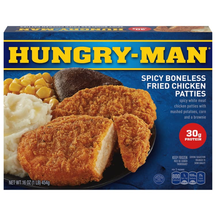 Hungry-Man, Fried Chicken Patties, Boneless, Spicy