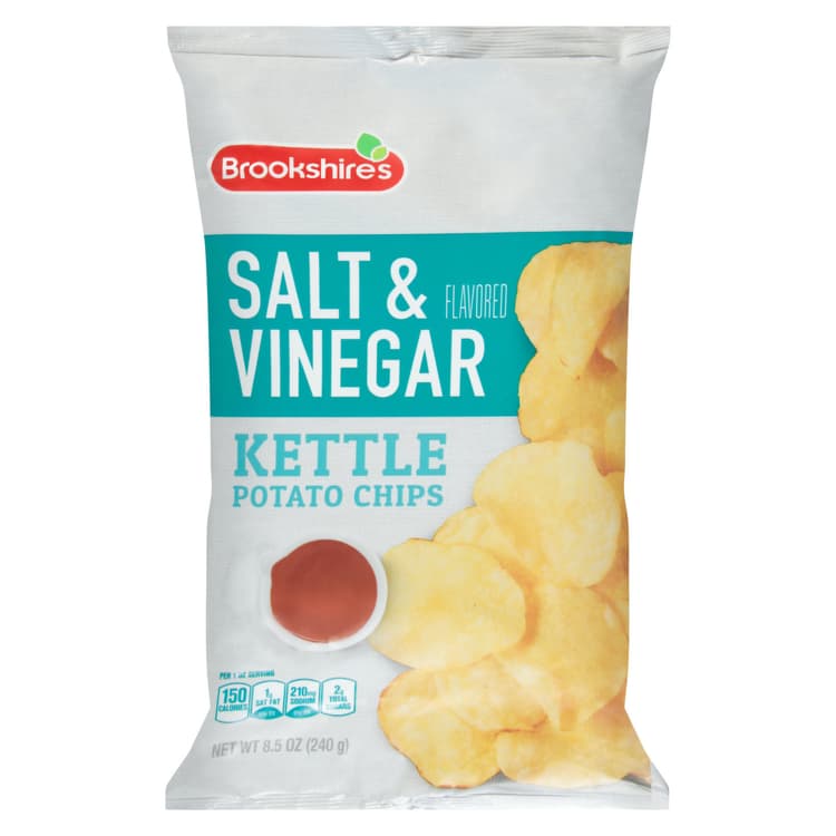 Brookshire'S Potato Chips, Kettle, Salt & Vinegar Flavored