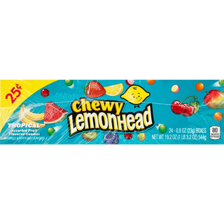 Lemonhead Candies, Assorted Fruit Flavored, Tropical, Chewy