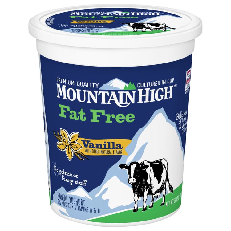 Mountain High Yoghurt, Fat Free, Nonfat, Vanilla