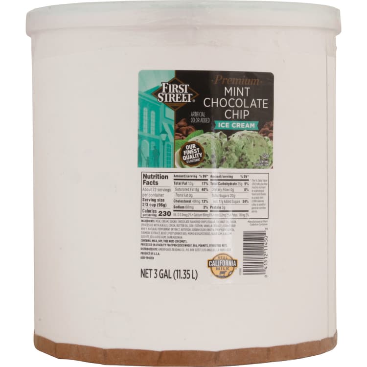 First Street Ice Cream, Mint Chocolate Chip, Premium