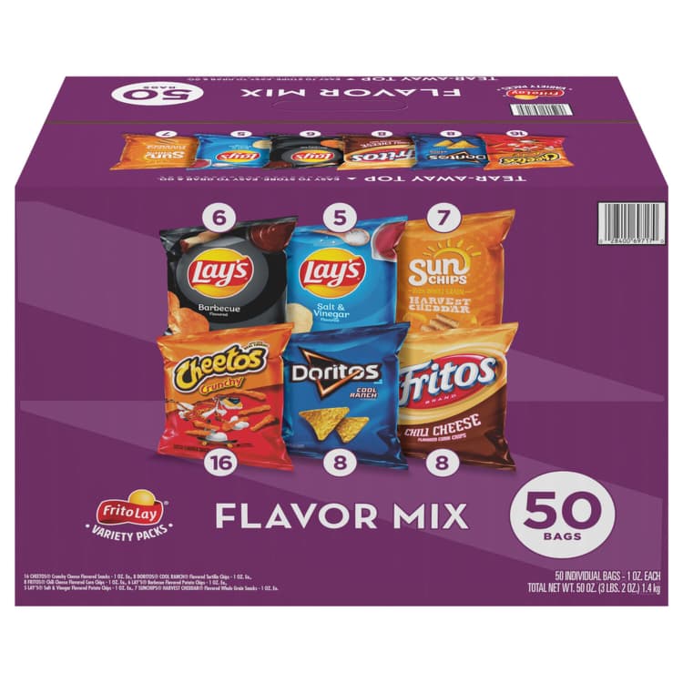 Frito Lay Snacks Flavor Mix 50 Bags