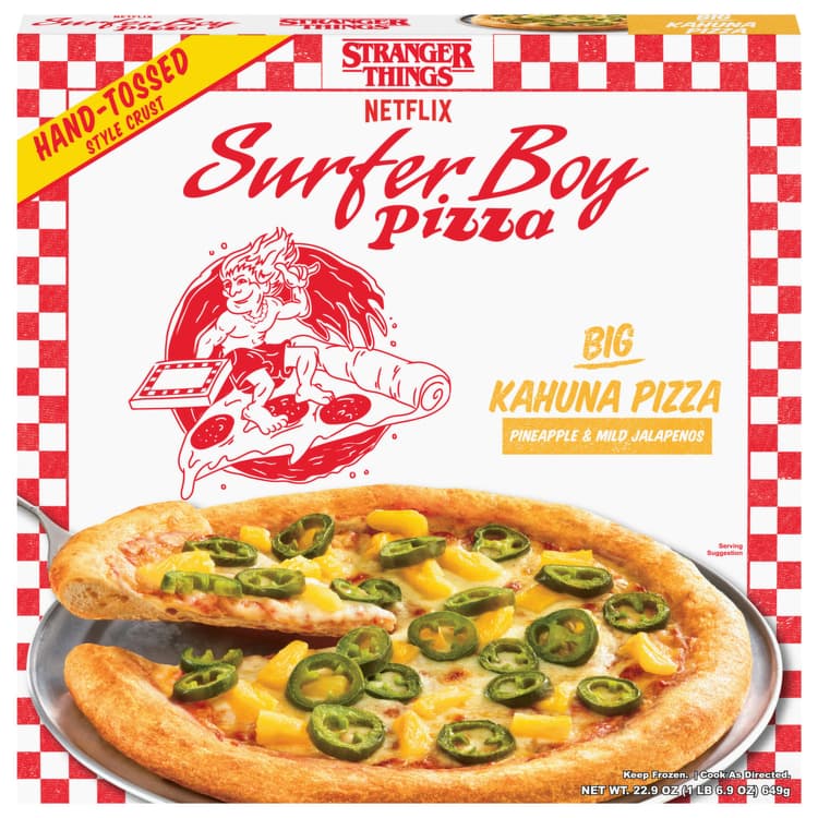 Surfer Boy Pizza Pizza, Big Kahuna, Hand-Tossed Style Crust, Pineapple & Mild Jalapenos