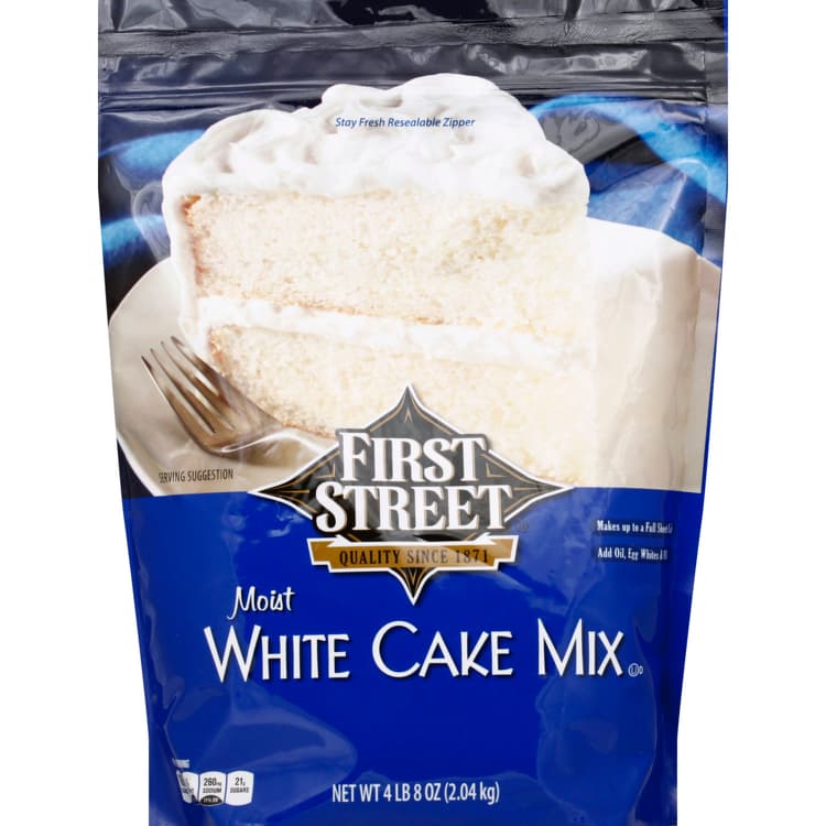 First Street Cake Mix, White, Moist