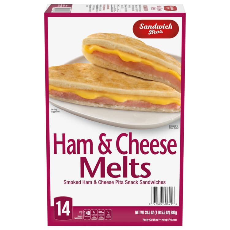 Sandwich Bros. Pita Snack Sandwiches, Ham & Cheese Melts