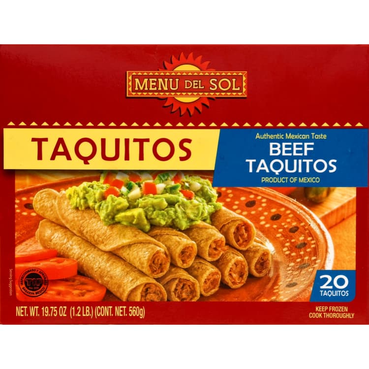 Menu Del Sol Taquitos, Beef