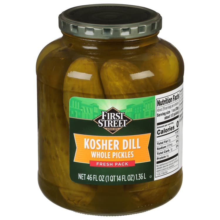 First Street Pickles, Kosher Dill, Whole, Fresh