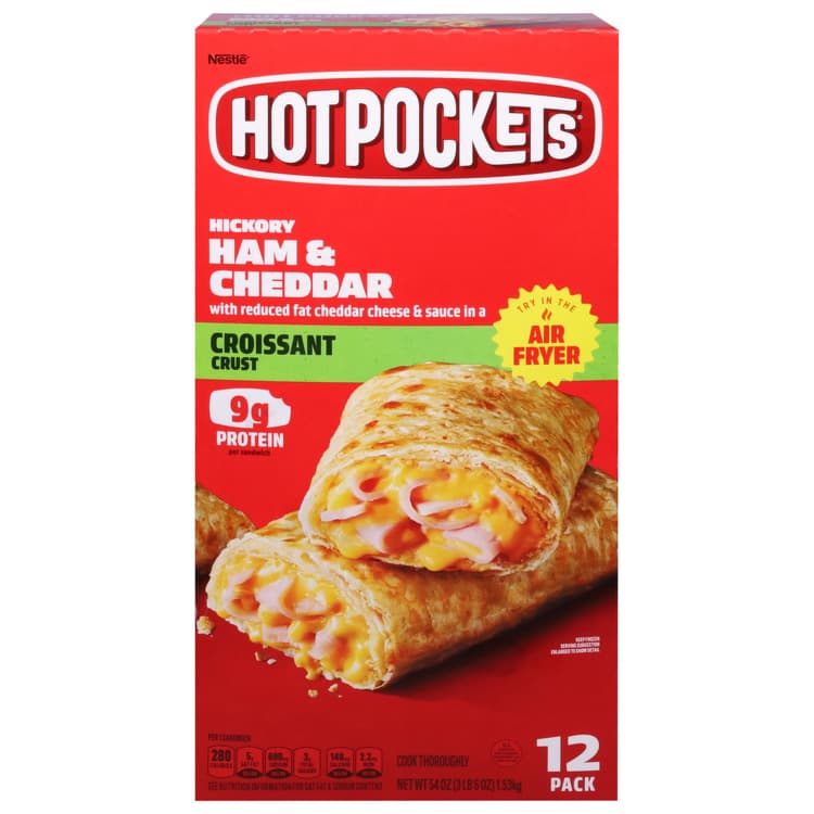 Hot Pockets Croissant Crust, Ham & Cheddar, Hickory
