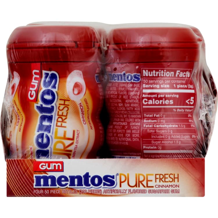 Mentos Gum, Cinnamon, Pure Fresh
