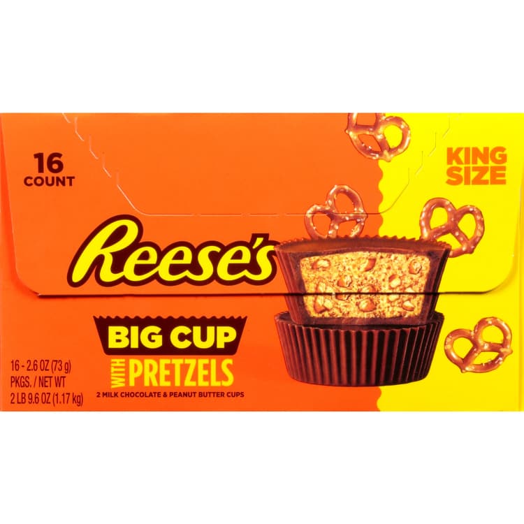 Reese'S Milk Chocolate And Peanut Butter Cups, Big Cup With Pretzels, King Size