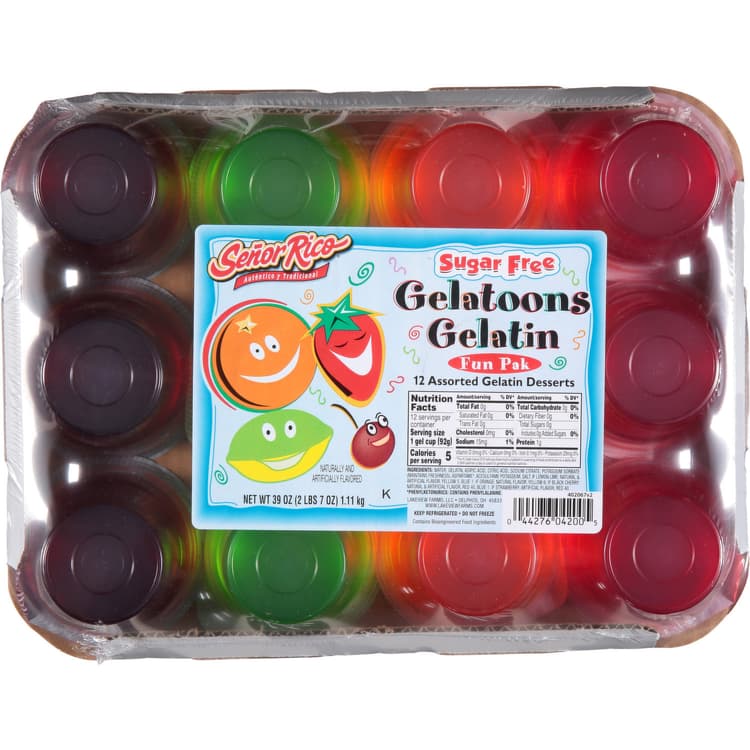 Senor Rico Gelatoons Gelatin, Sugar Free, Assorted, Fun Pak