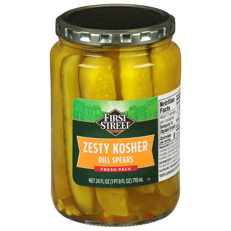 First Street Pickles, Zesty Kosher, Dill Spears, Fresh