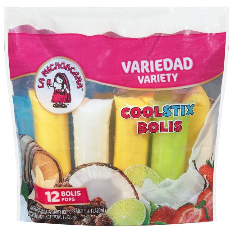 La Michoacana Fruit & Dairy Ice Pops, Coolstix, Variety