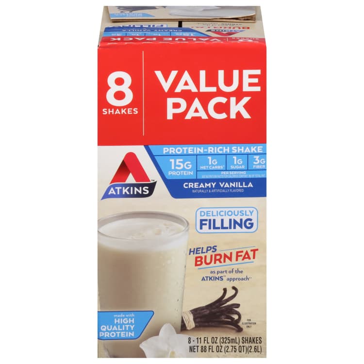 Atkins Protein-Rich Shake, Creamy Vanilla, Value