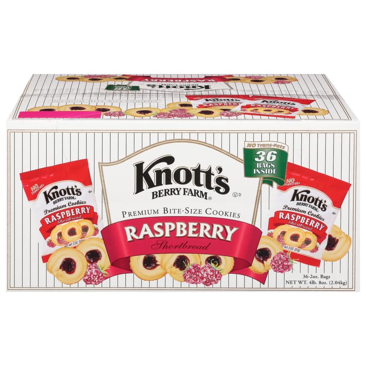 Knott'S Berry Farm Cookies, Premium, Raspberry Shortbread, Bite-Size