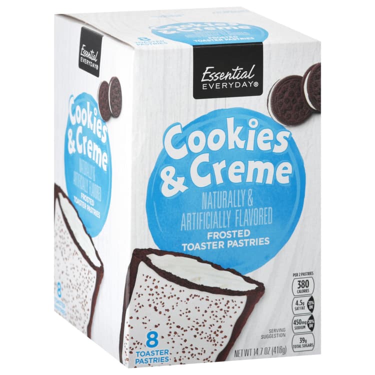 Essential Everyday Toaster Pastries, Cookies And Creme, Frosted