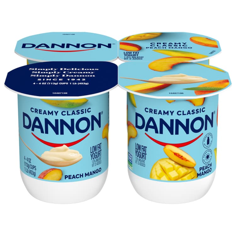 Dannon Creamy Classic Low Fat Peach Mango Yogurt