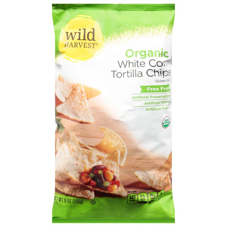 Wild Harvest Tortilla Chips, Organic, White Corn