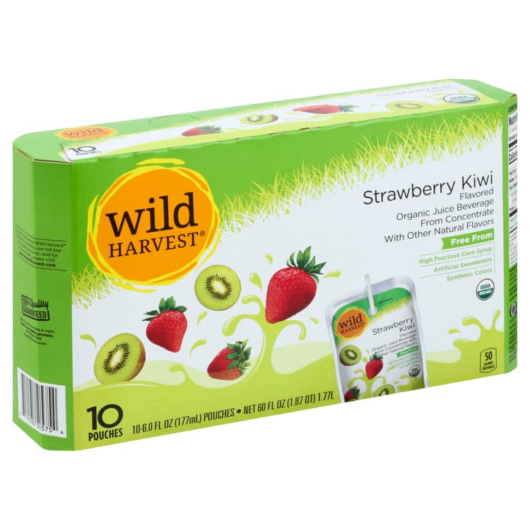 Wild Harvest Juice Beverage, Organic, Strawberry Kiwi