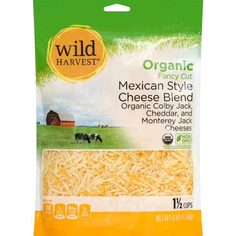 Wild Harvest Finely Shredded Cheese, Organic, Mexican Style Blend