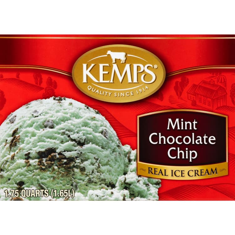 Kemps Mint Chocolate Chip Reduced Fat Ice Cream