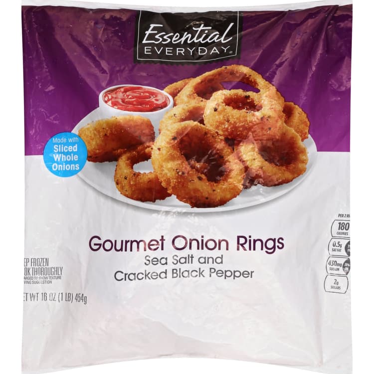 Essential Everyday Onion Rings, Gourmet, Sea Salt And Cracked Black Pepper