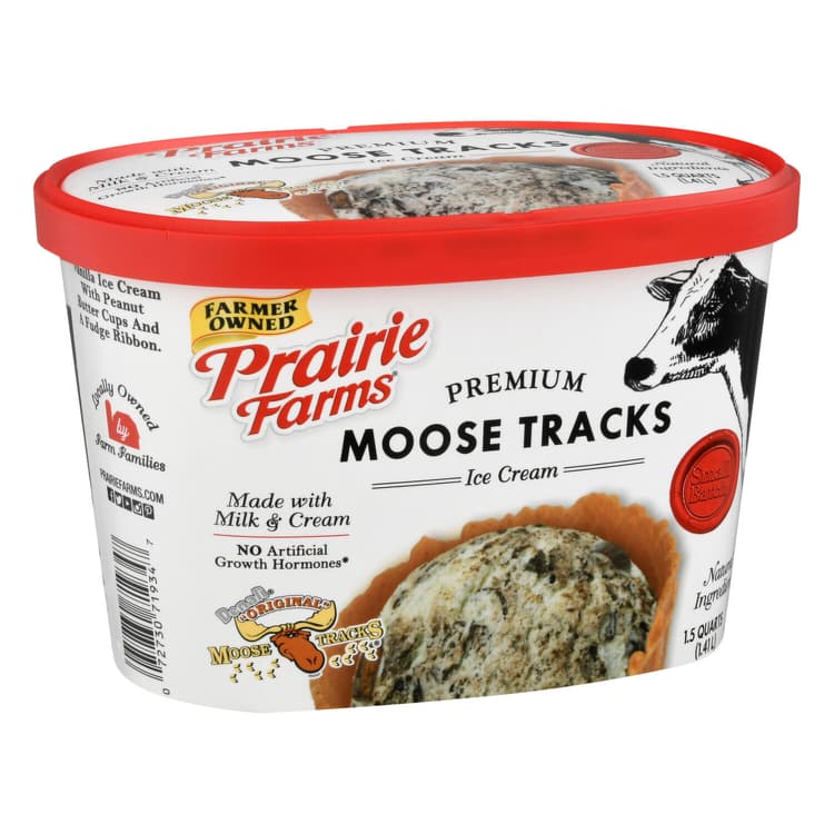 Prairie Farms Ice Cream, Premium, Moose Tracks
