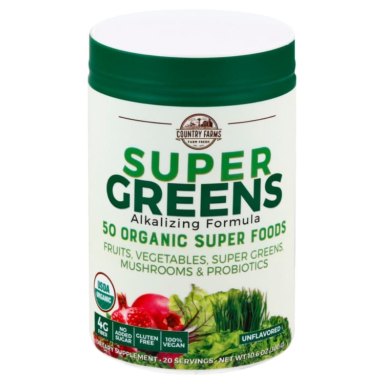 Country Farms Super Greens 50 Organic Super Foods, Unflavored