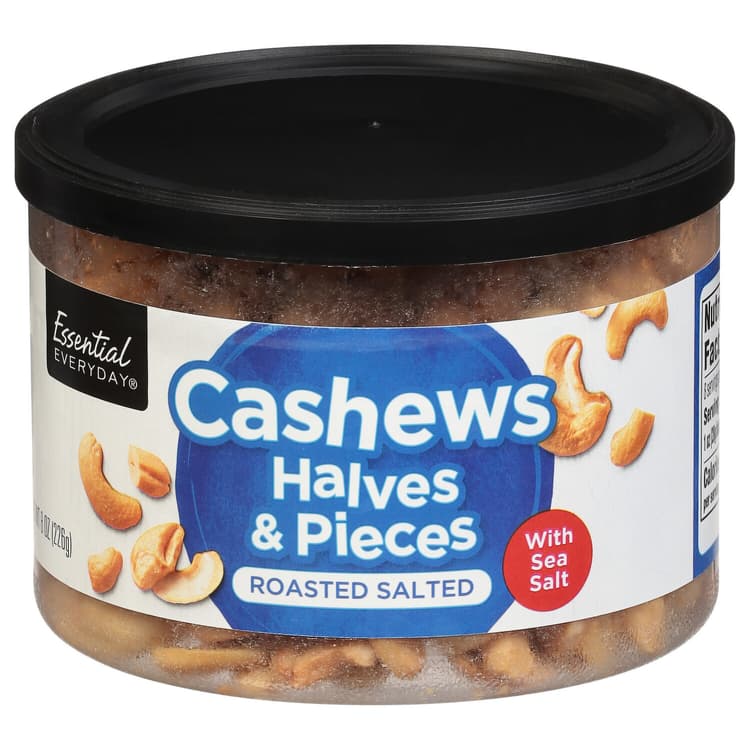 Essential Everyday Cashews, Roasted Salted, Halves &