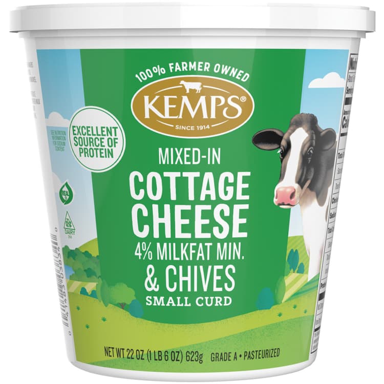 Kemps 4% Milkfat Small Curd Cottage Cheese With Chives