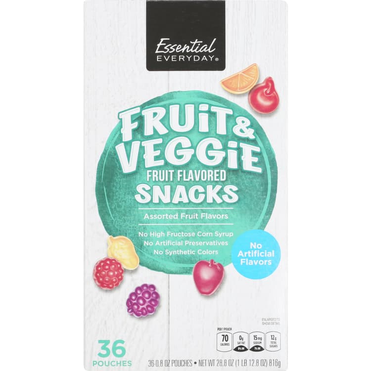 Essential Everyday Fruit Flavored Snacks, Fruit & Veggie, Assorted