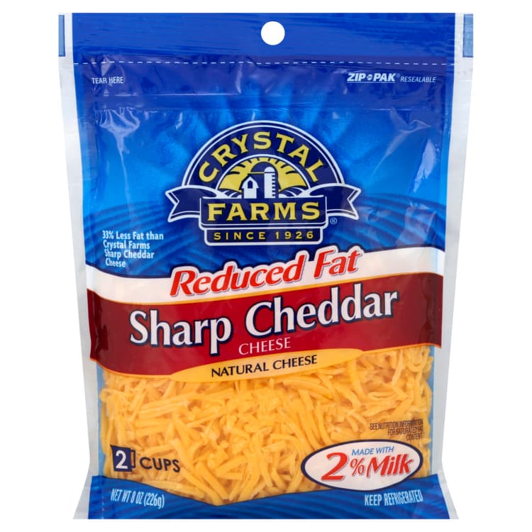 Crystal Farms Shredded Reduced Fat Sharp Cheddar Cheese