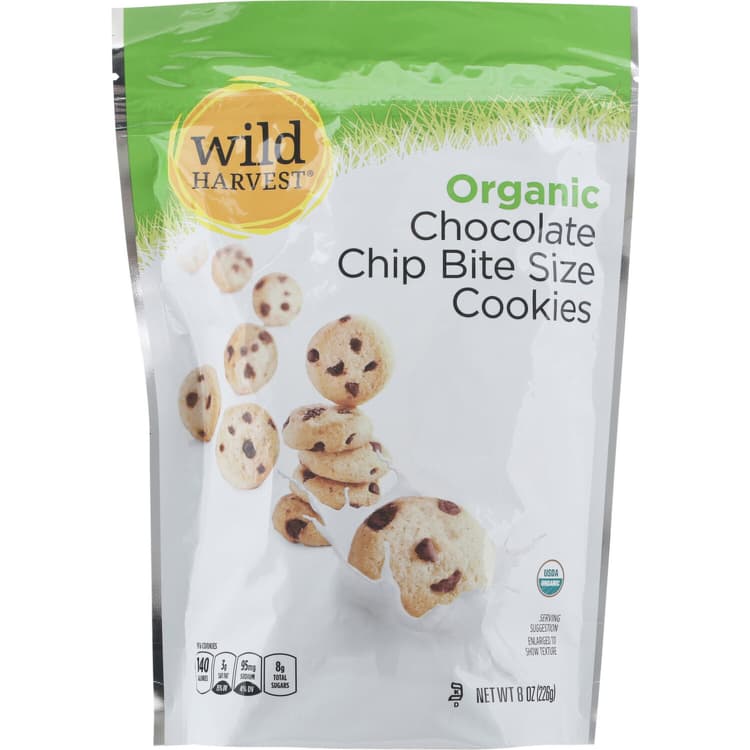 Wild Harvest Organic Chocolate Chip Bite Size Cookies Stand