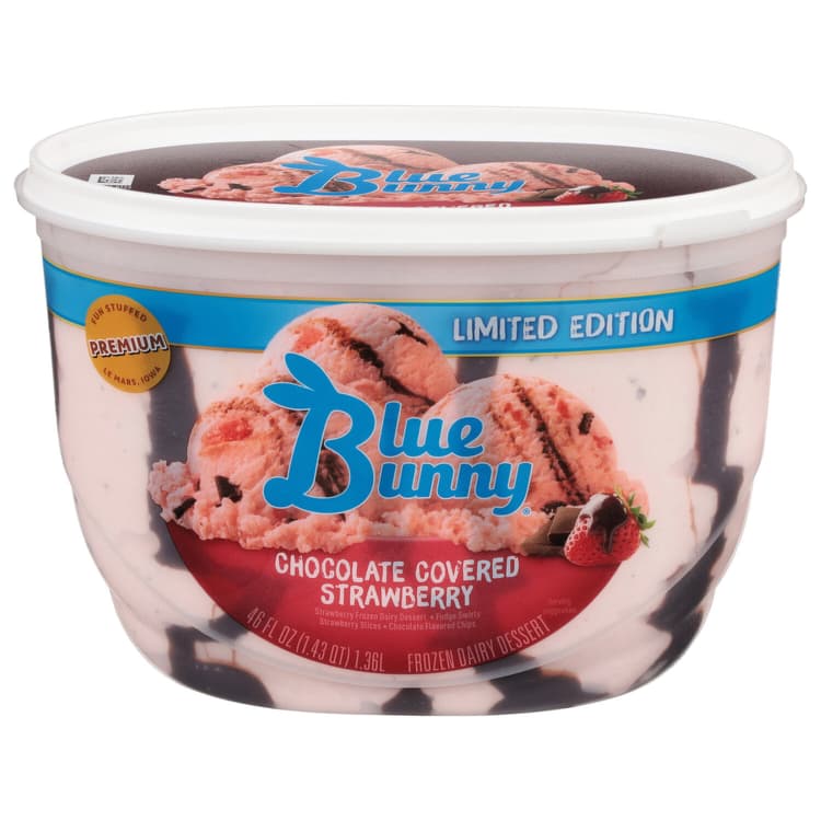 Blue Bunny Dairy Dessert, Chocolate Covered Strawberry