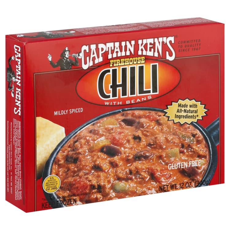 Captain Kens Chili, Firehouse, With Beans, Mildly Spiced
