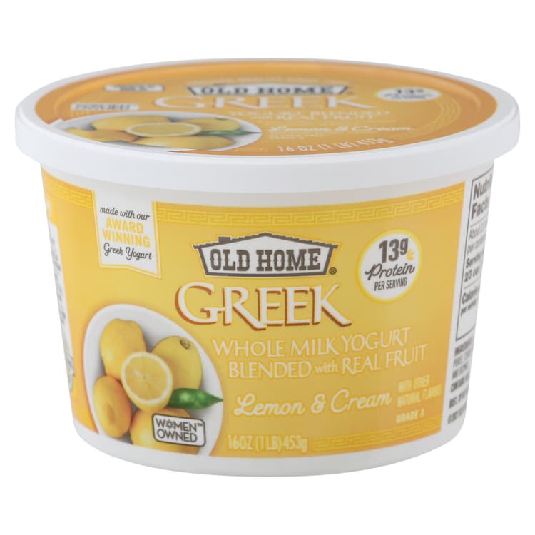 Old Home Yogurt, Greek, Lemon & Cream