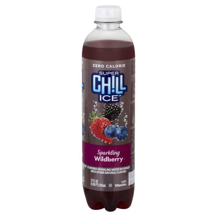 Super Chill Ice Sparkling Water Beverage, Wildberry