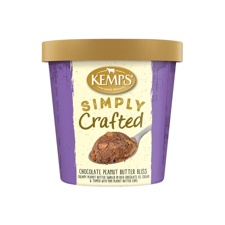 Kemps Simply Crafted Chocolate Peanut Butter Bliss Premium Ice Cream