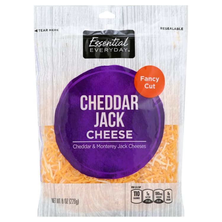 Essential Everyday Cheddar Jack Cheese, Fancy Cut