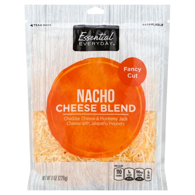 Essential Everyday Cheese, Cheese Blend, Nacho, Fancy Cut