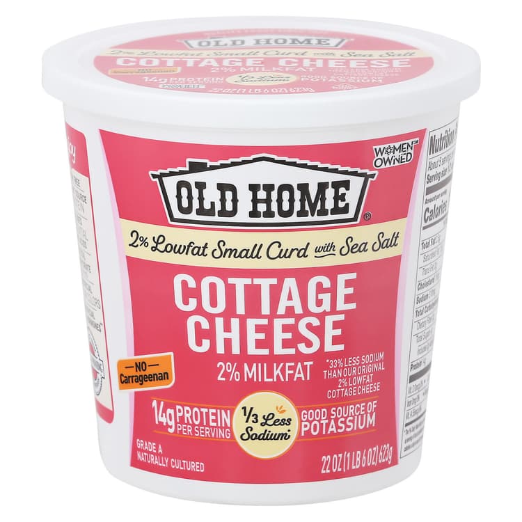 Old Home Cottage Cheese, 2% Lowfat Small Curd With Sea Salt, 2% Milkfat
