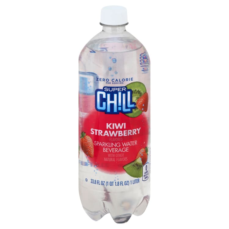 Super Chill Sparkling Water Beverage, Kiwi Strawberry Flavored