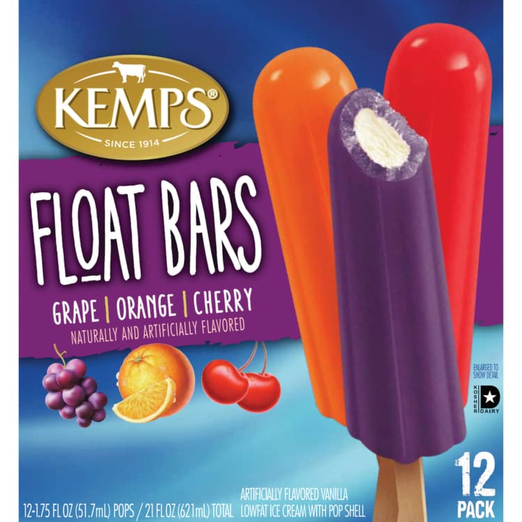 Kemps Float Bars, Grape/Orange/Cherry