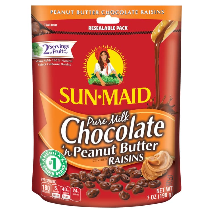 Sun-Maid Raisins, Pure Milk Chocolate 'N Peanut Butter Covered