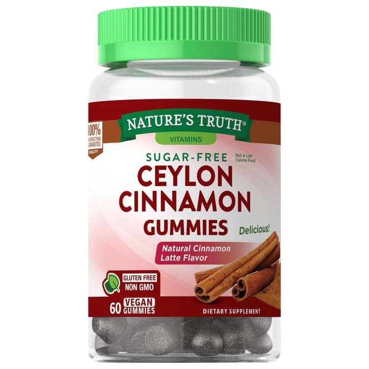 Nature'S Truth Ceylon Cinnamon, Sugar-Free Gummies, Natural Cinnamon Latte Flavor