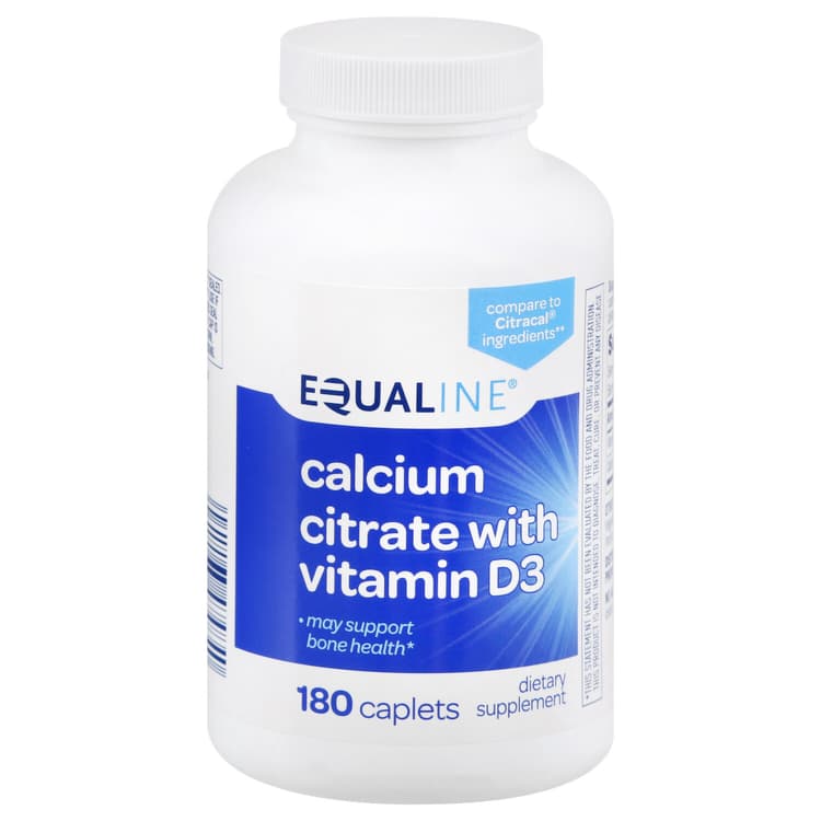 Equaline Calcium Citrate, With Vitamin D3, Caplets