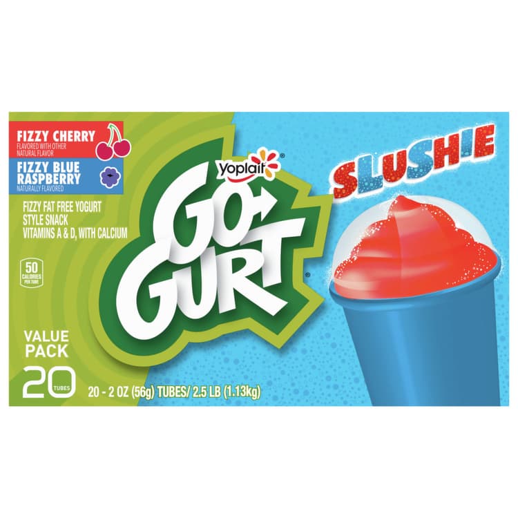 Go-Gurt Fizzy Blue Raspberry And Cherry Low Fat Yogurt Style Snack