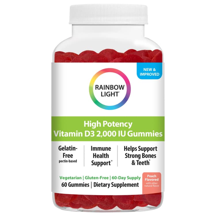 Rainbow Light Vitamin D3, Peach Flavored, High Potency, 2000 Iu, Gummies