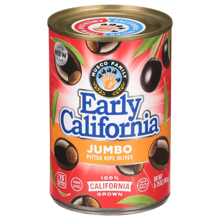 Early California Olives, Pitted Ripe, Jumbo